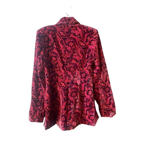 NWT For Love & Lemons Penny Blazer Velvet Red Floral Size Small - Picture 5 of 11